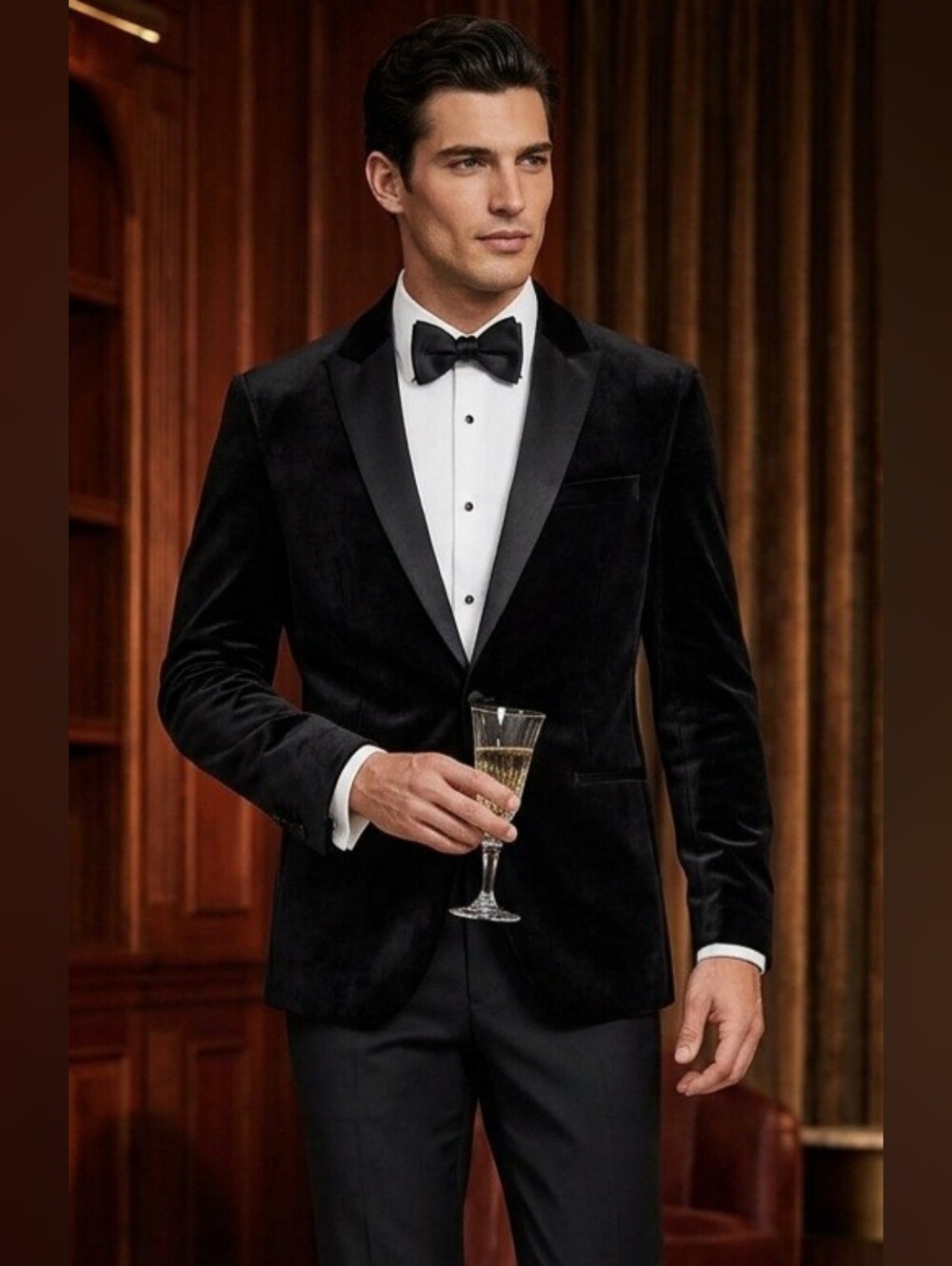 NWT Express Black Velvet Tuxedo Jacket with Satin Lapels